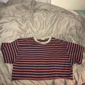 Urban Outfitters Men’s Cropped Striped T-Shirt